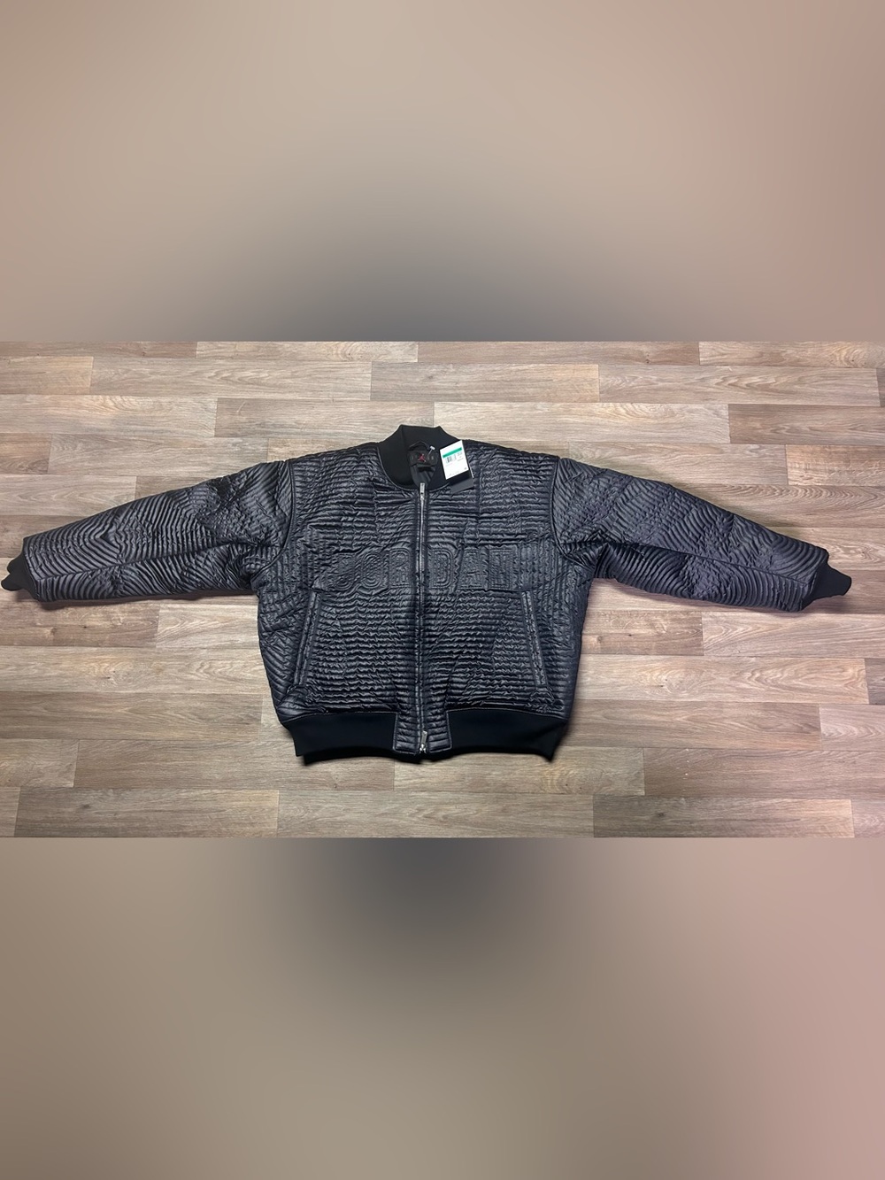 Jordan Bomber Jacket Full Zip Quilted Down Black Men's Size XL $300